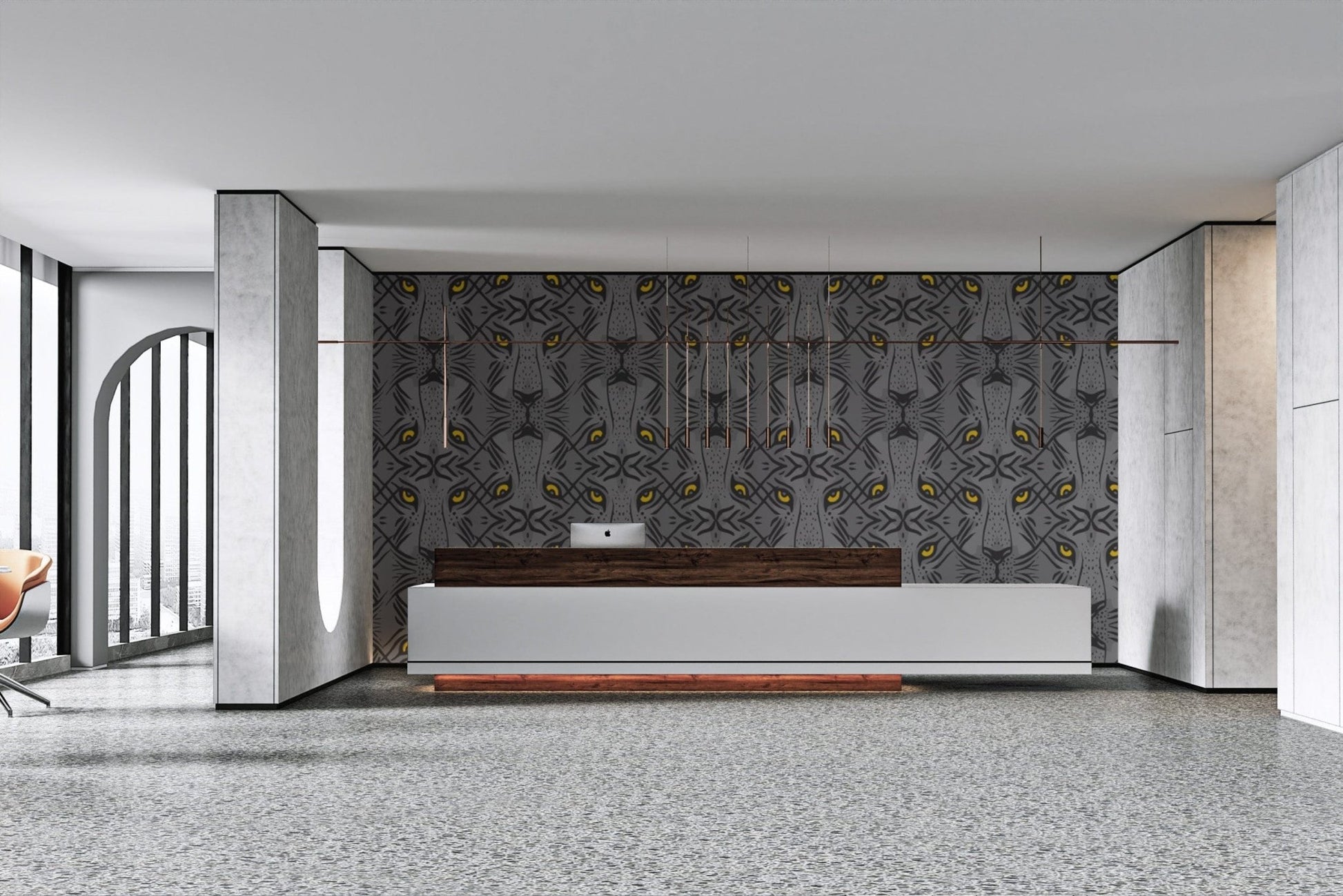 Easy-to-apply hypnotic tiger wallpaper for walls, AN75