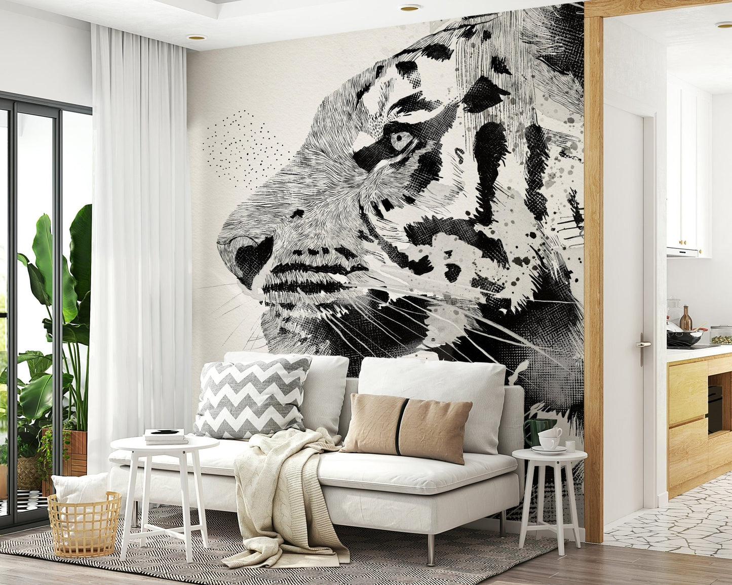 Tiger Ink Portrait Wall Mural
