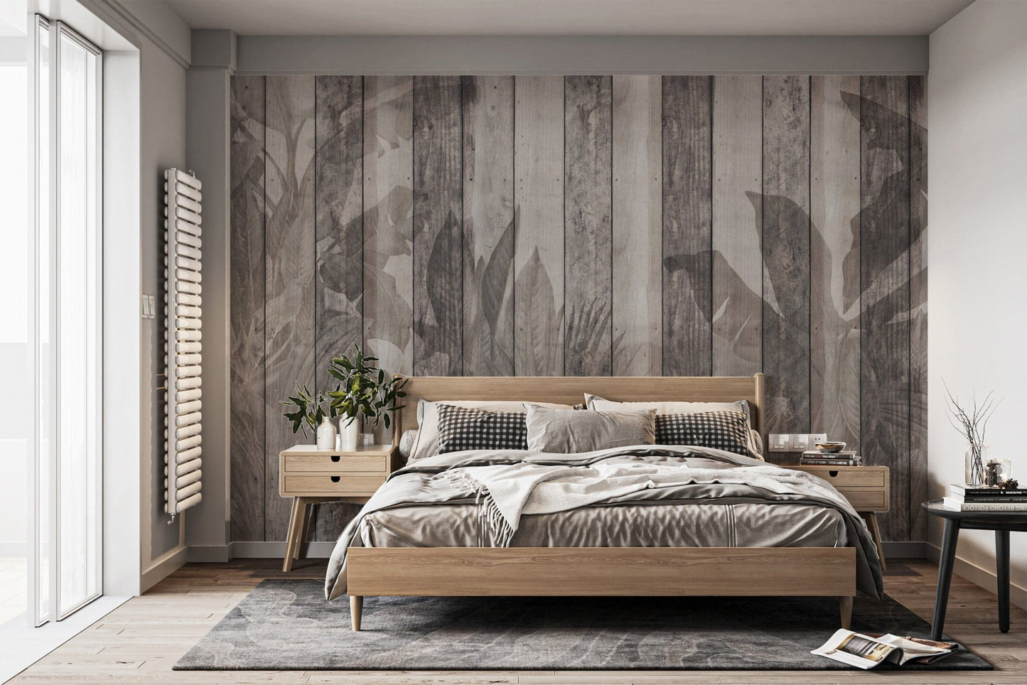 Realistic wooden texture wallpaper design
