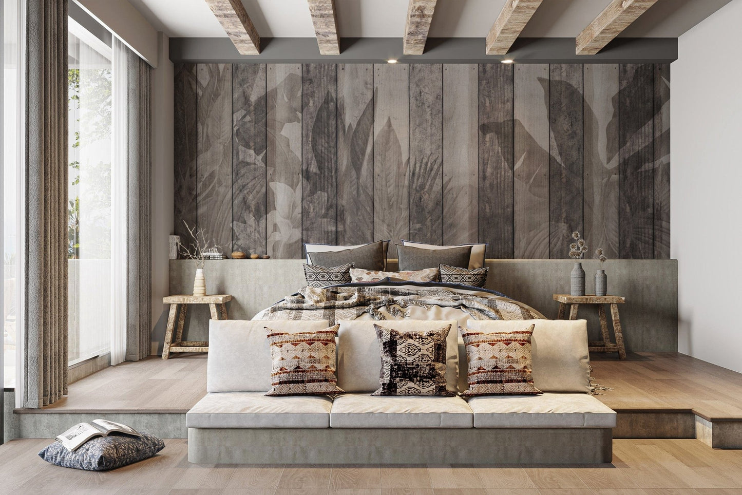 Timber Botanical Wall Mural-