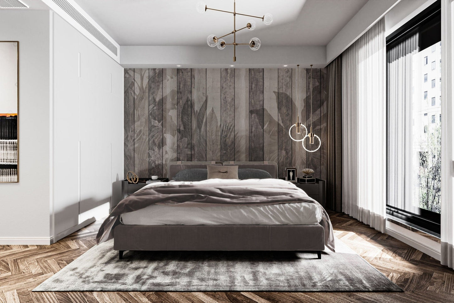 Natural wooden wallpaper for cozy spaces

