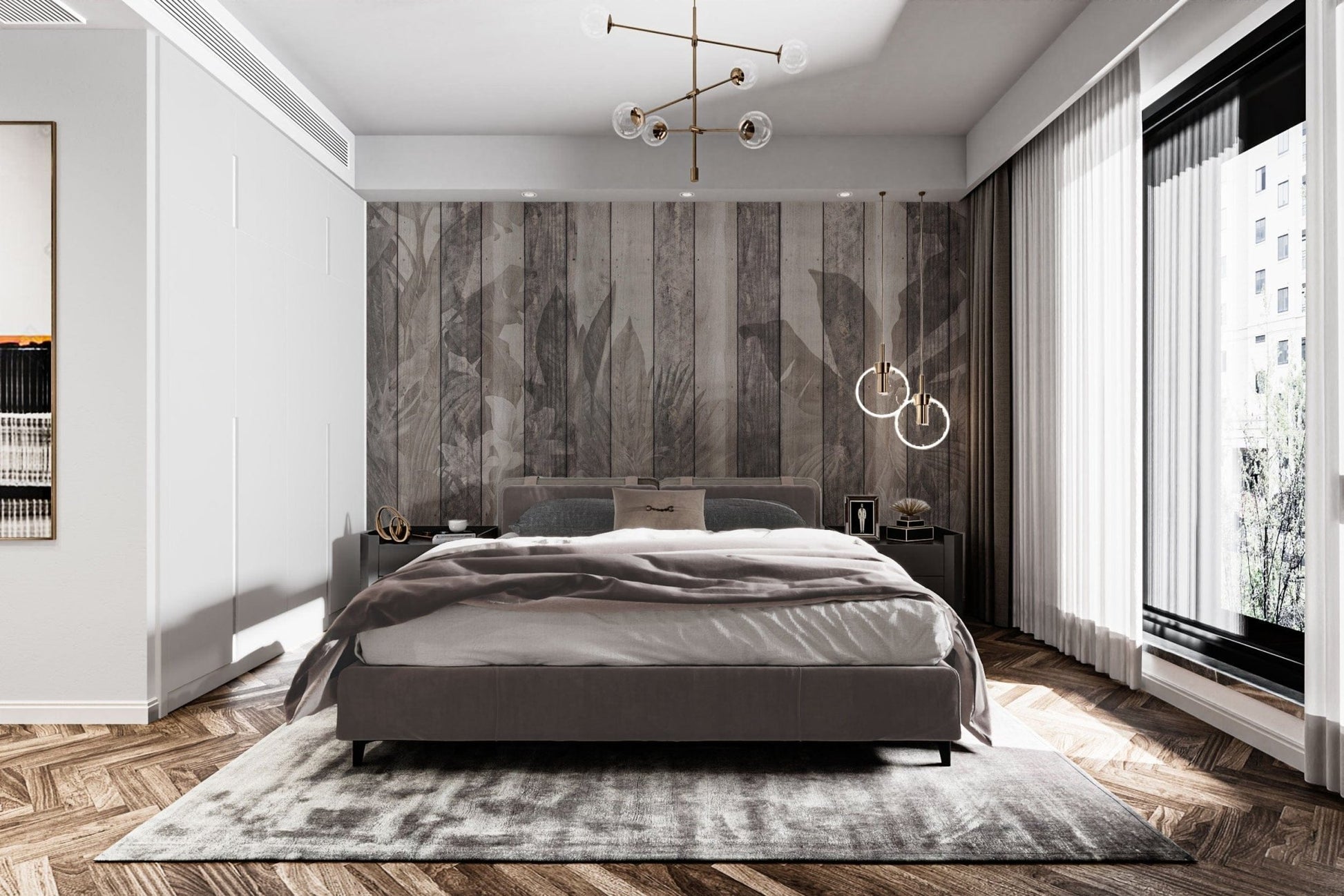Natural wooden wallpaper for cozy spaces
