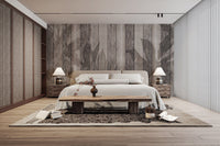 Weathered wood effect wallpaper décor
