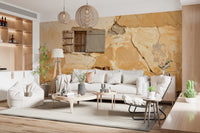 Living room featuring Time-Worn Texture Wall Mural and exposed brick texture