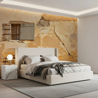 Cracked render detailing in Time-Worn Texture Wall Mural with rustic finish