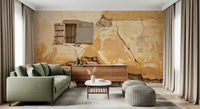 Hallway styled in Time-Worn Texture Wall Mural with aged rustic wall surface