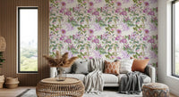 Elegant floral wallpaper with Blooming Waterfall blossoms and soft stems