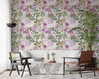 Hallway featuring Timeless Blooming wallpaper and delicate botanical stems