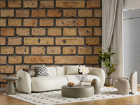 Hallway wall with Brick Pattern Wall Mural in warm aged brick tones, GD9432