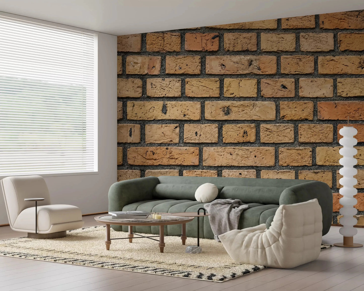 Realistic mortar lines mark the Timeless Brick Wall Mural clearly, GD9432