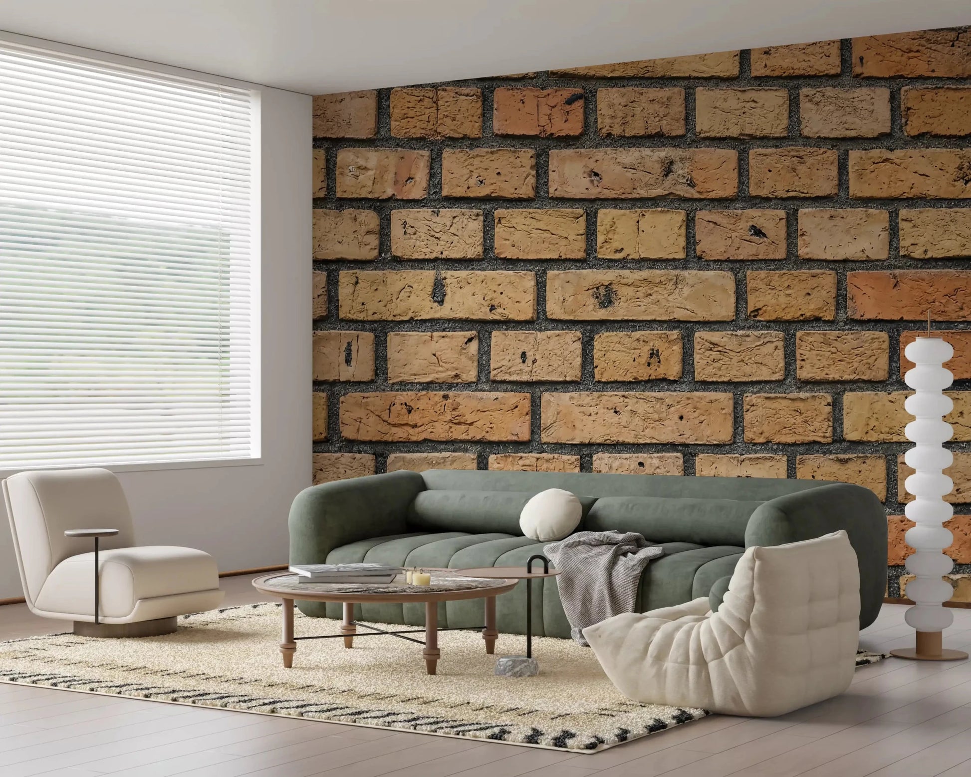 Realistic mortar lines mark the Timeless Brick Wall Mural clearly, GD9432