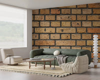 Realistic mortar lines mark the Timeless Brick Wall Mural clearly, GD9432