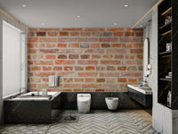 Vintage-style brick mural for living rooms

