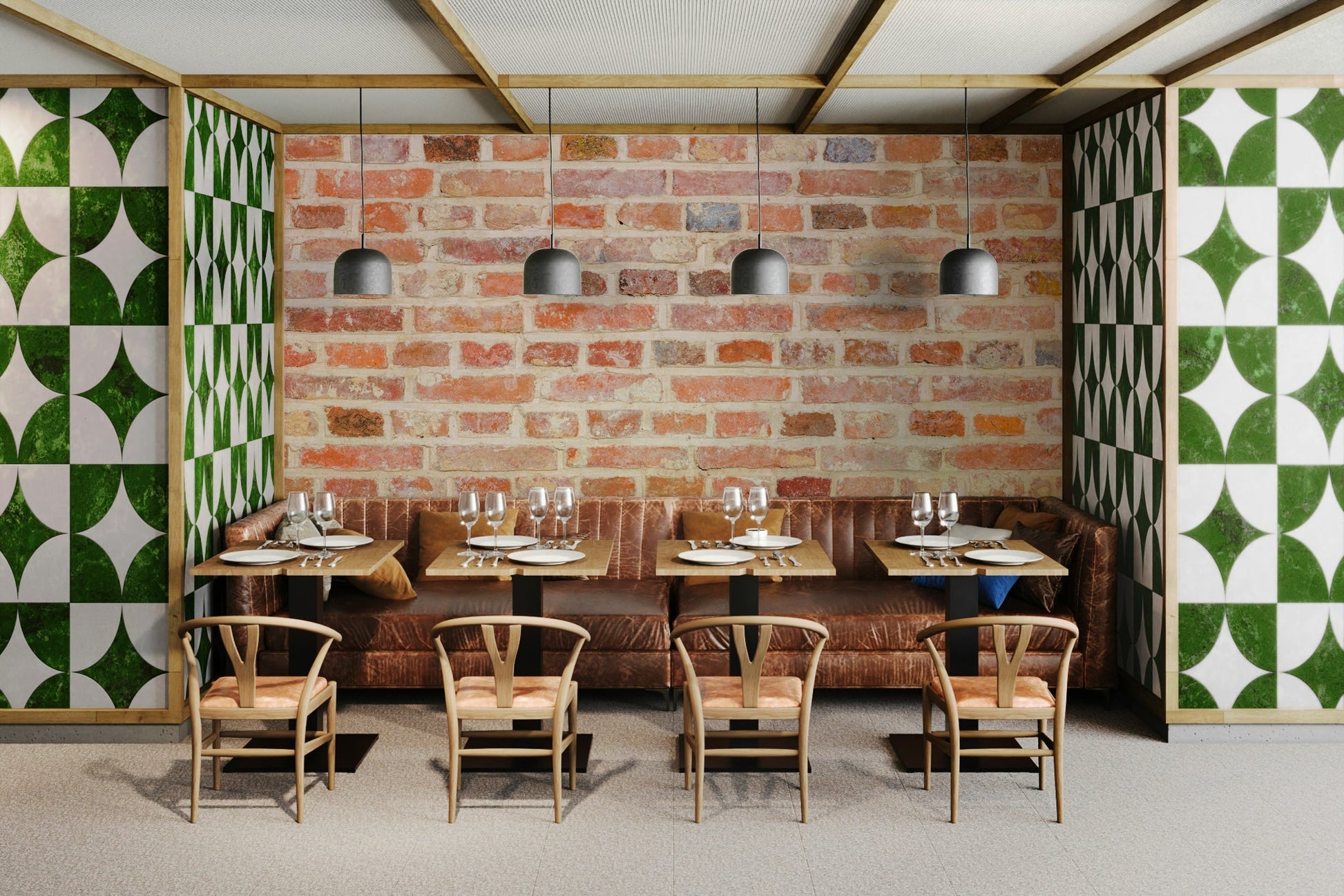 Exposed brick wallpaper with timeless feel

