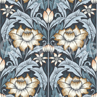 Midnight Blue Wallpaper enhancing a luxurious, dark interior.