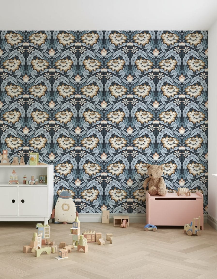 Subtle, deep color variation in the Midnight Blue Wallpaper.