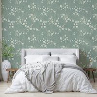 Timeless Ginkgo Garden Pearl and Blue Wallpaper. GD3282

