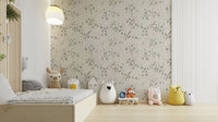 Timeless Ginkgo Garden Soft Blue Wallpaper.


