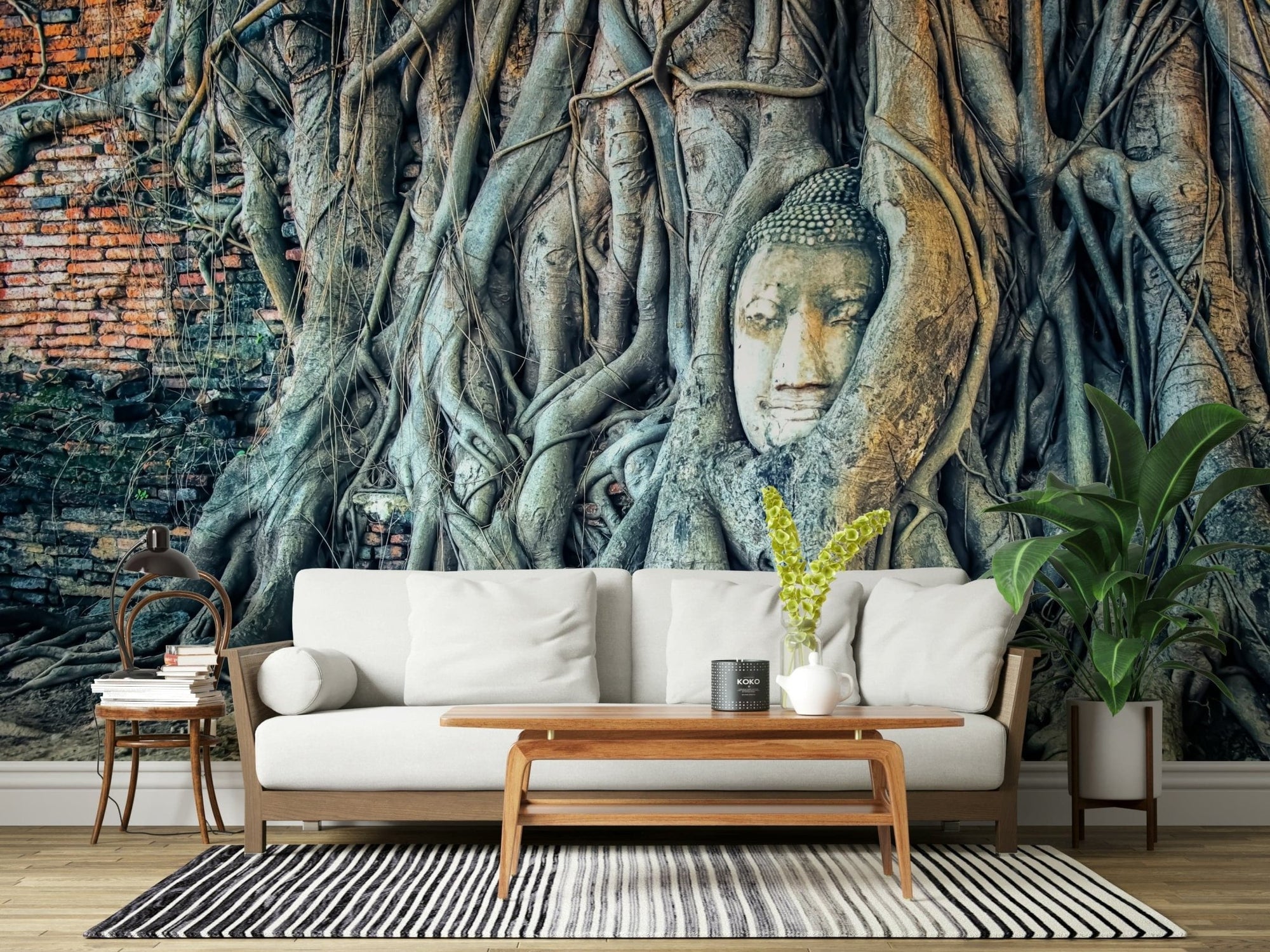Rustic temple aesthetic found in Timeless Harmony wall coverings., GD7457