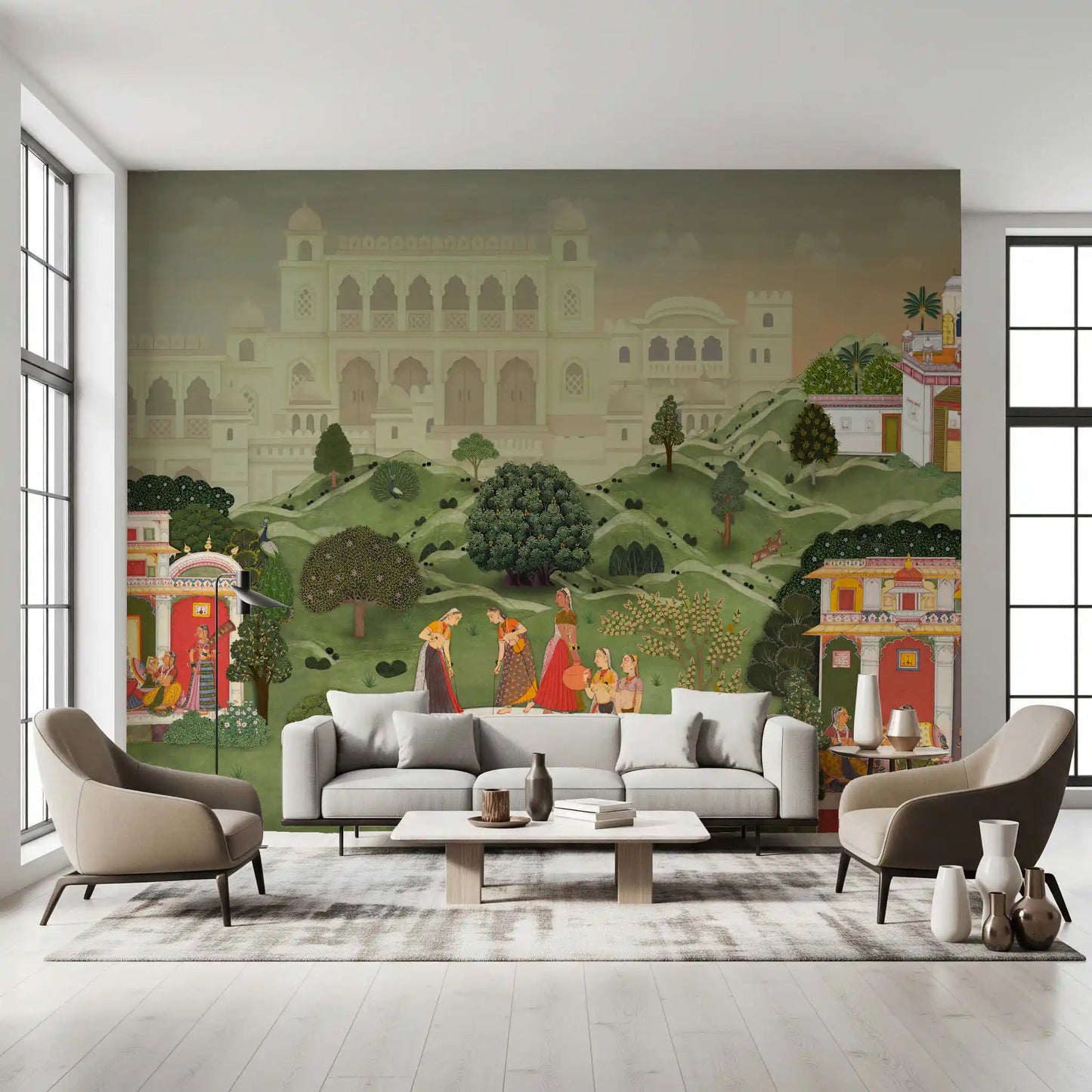 Timeless Indian Palace Garden Wall Mural
