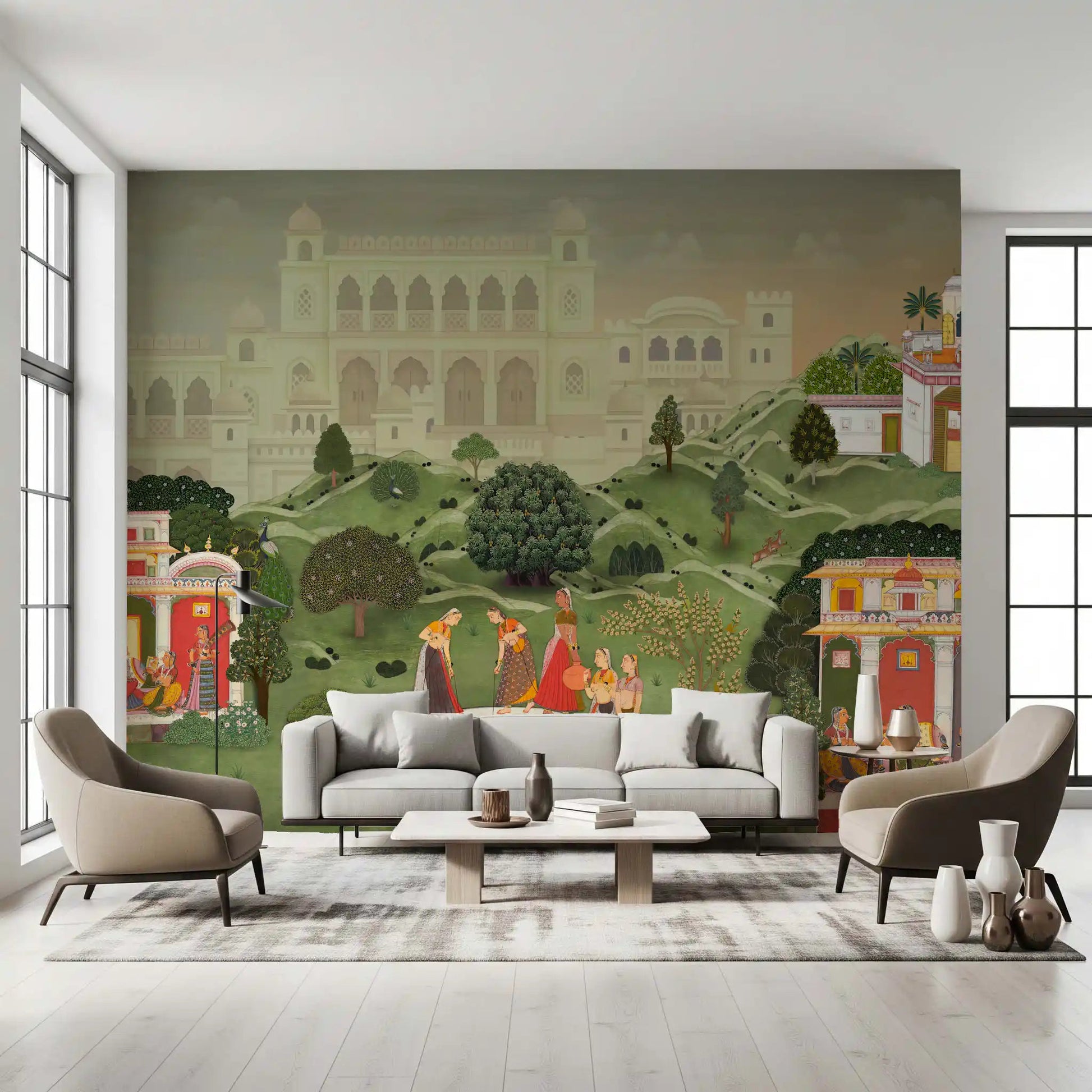Timeless Indian Palace Garden Wall Mural