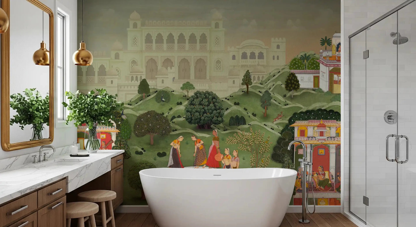 Timeless Indian Palace Garden Wall Mural