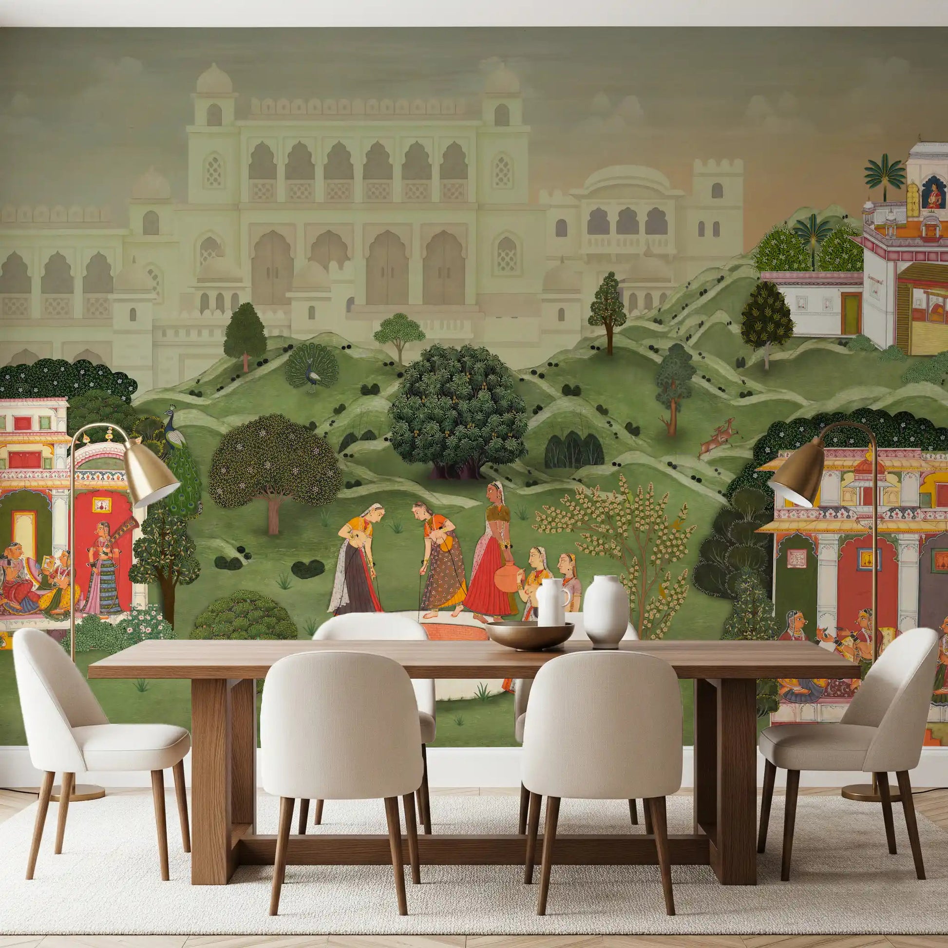Timeless Indian Palace Garden Wall Mural