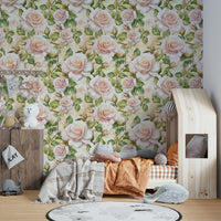 Classic rose-patterned wallpaper for walls., GD1738
