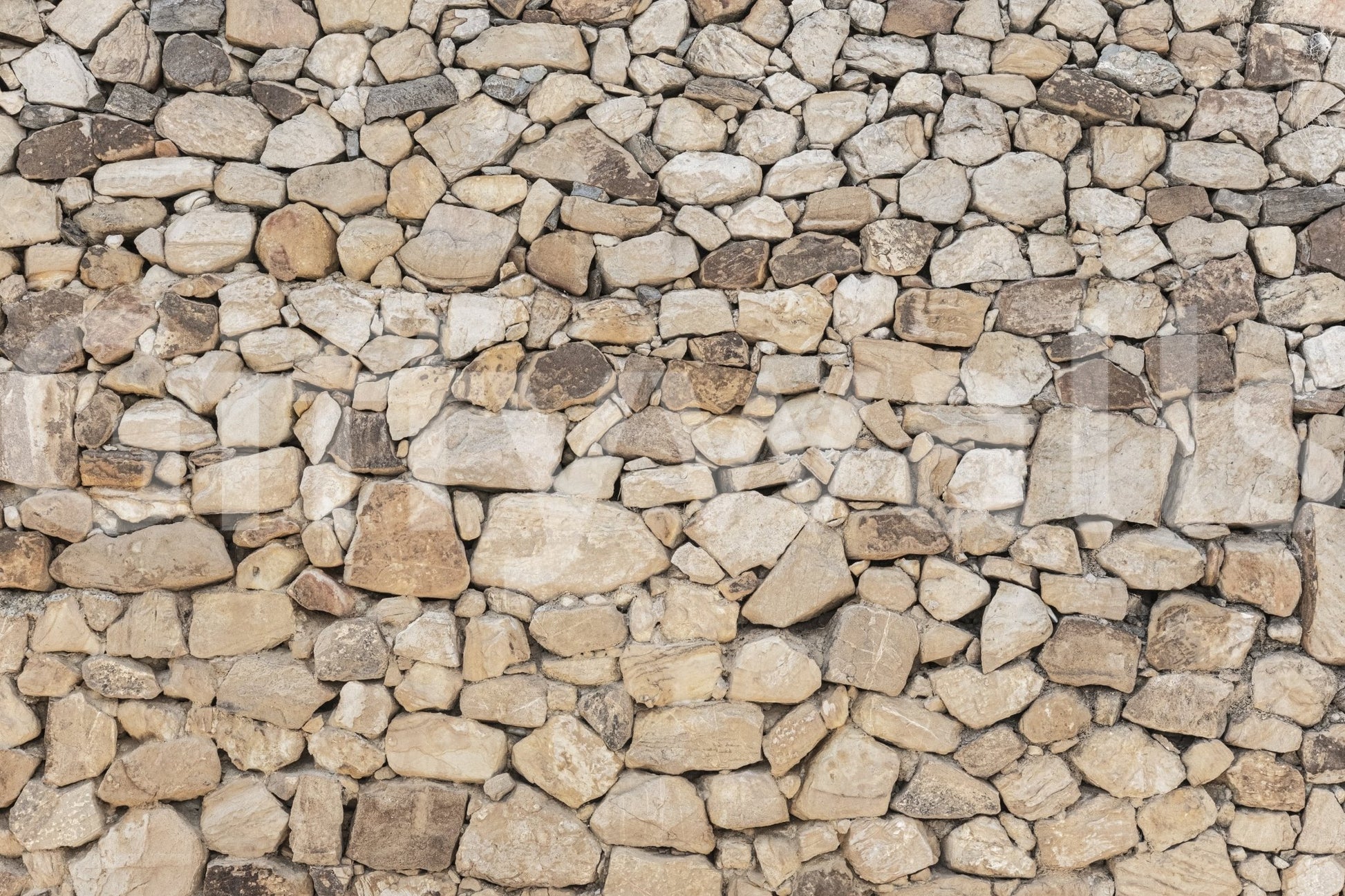 Stone block pattern in a chic, historically inspired living space mural.