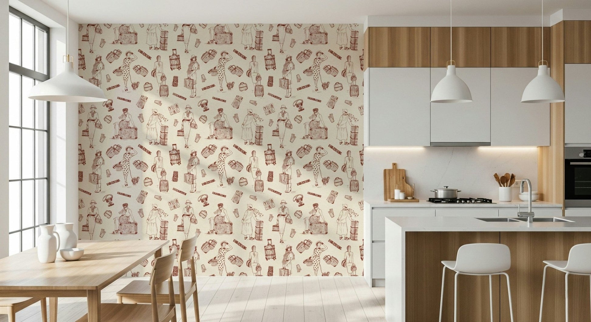 Interior featuring the subtle Timeless Tales Wallpaper design.