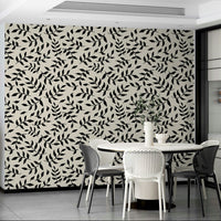 A full-wall mural showing a pattern of tiny twigs.
