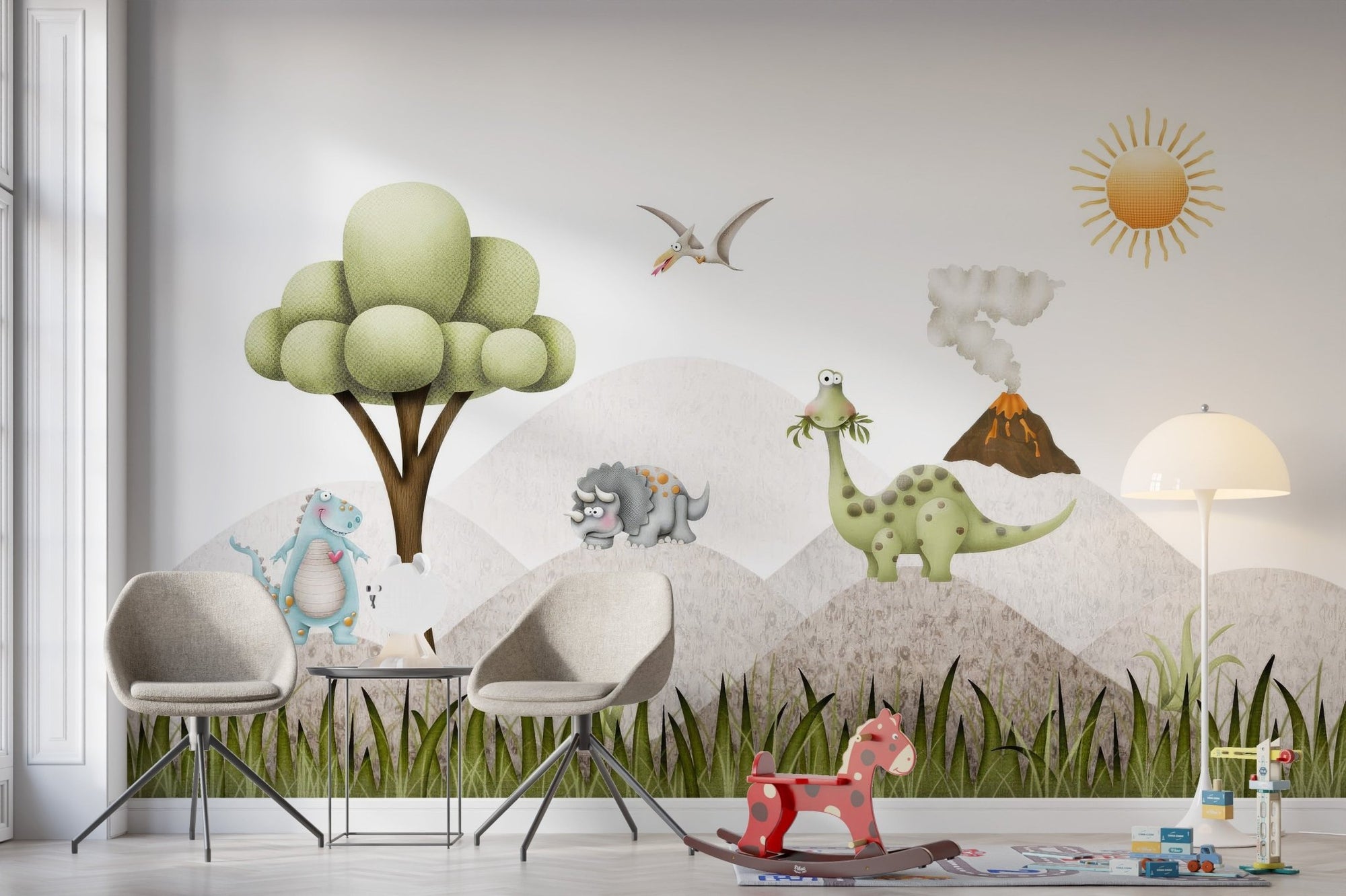 Tiny Saurus wallpaper for adventurous kids rooms C343