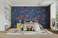 cartoon fire engine wall design

