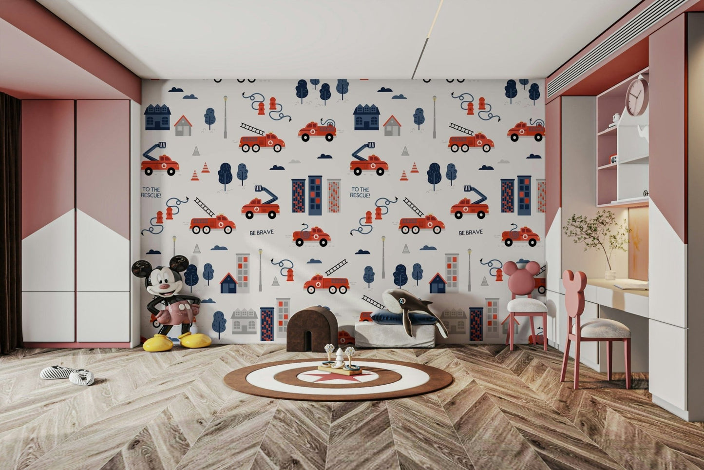 red rescue car wallpaper for walls