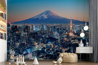 The Playroom with Tokyo Twilight Wall Mural and its mountain skyline view