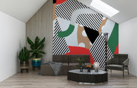 A graceful subtle pattern wall mural in bright, bold tones.