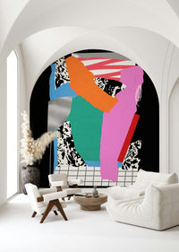 Tomorrow's Dust Wall Mural applied in a quiet study room with a sleek wooden desk.