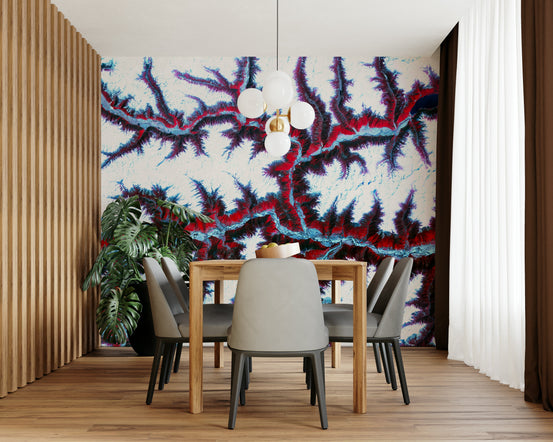 A wall mural of an abstract topographic pattern. GD3610

