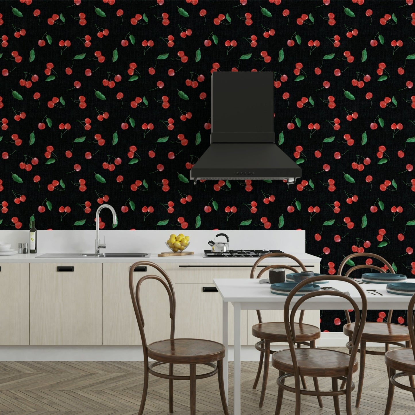 Vibrant wallpaper with black base

