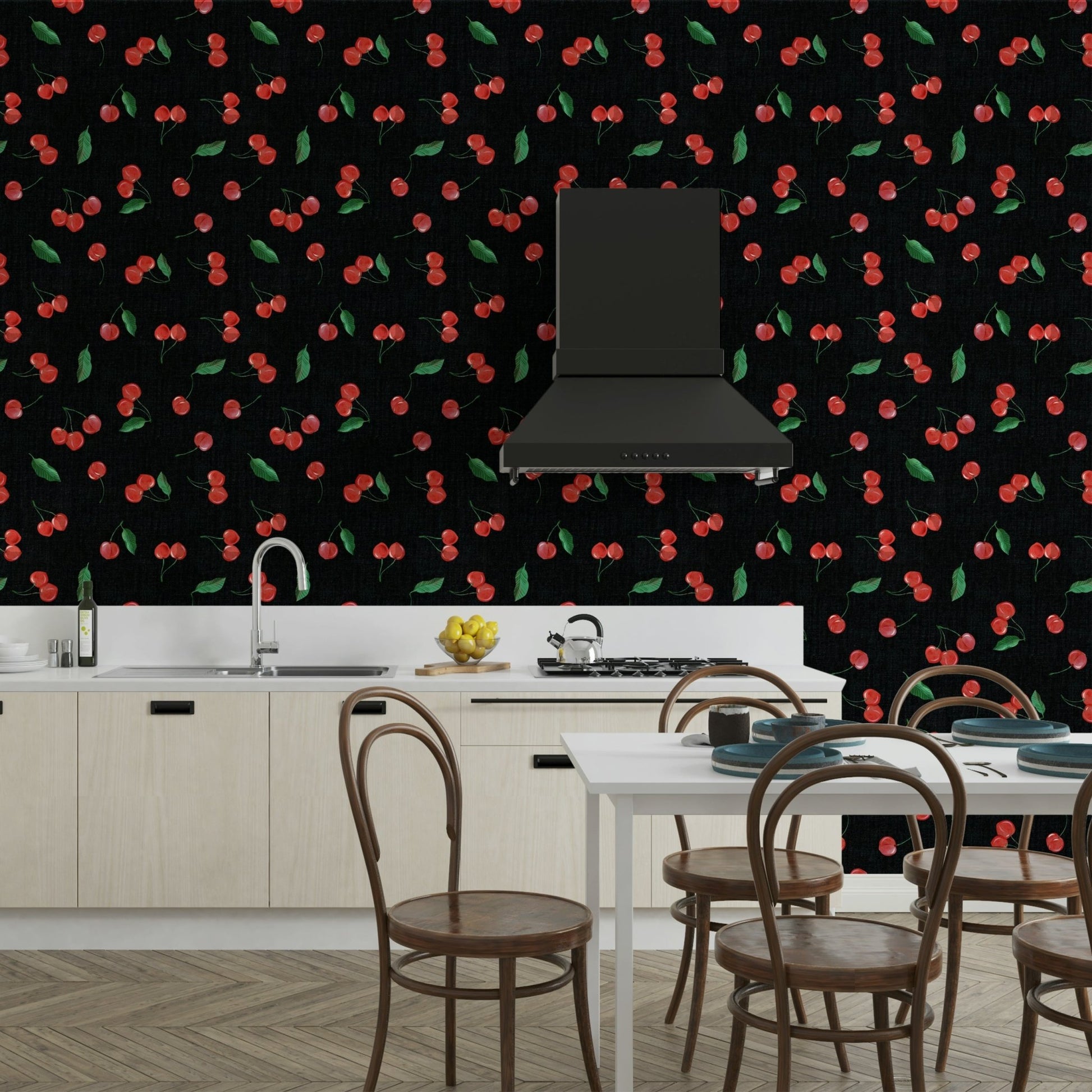 Vibrant wallpaper with black base

