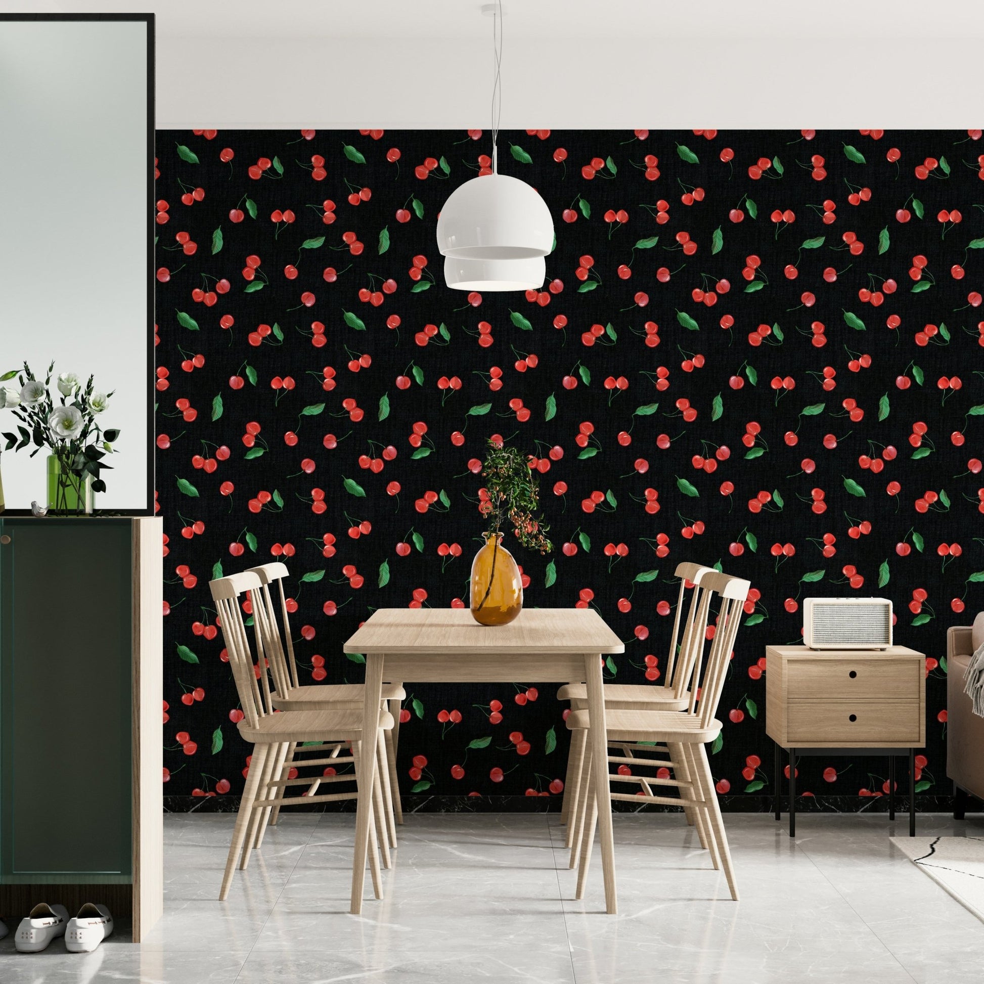 Striking cherry wallpaper close-up

