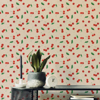 Bold red cherry wallpaper for walls

