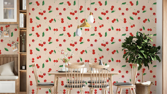 Vibrant red cherry wallpaper texture GD527

