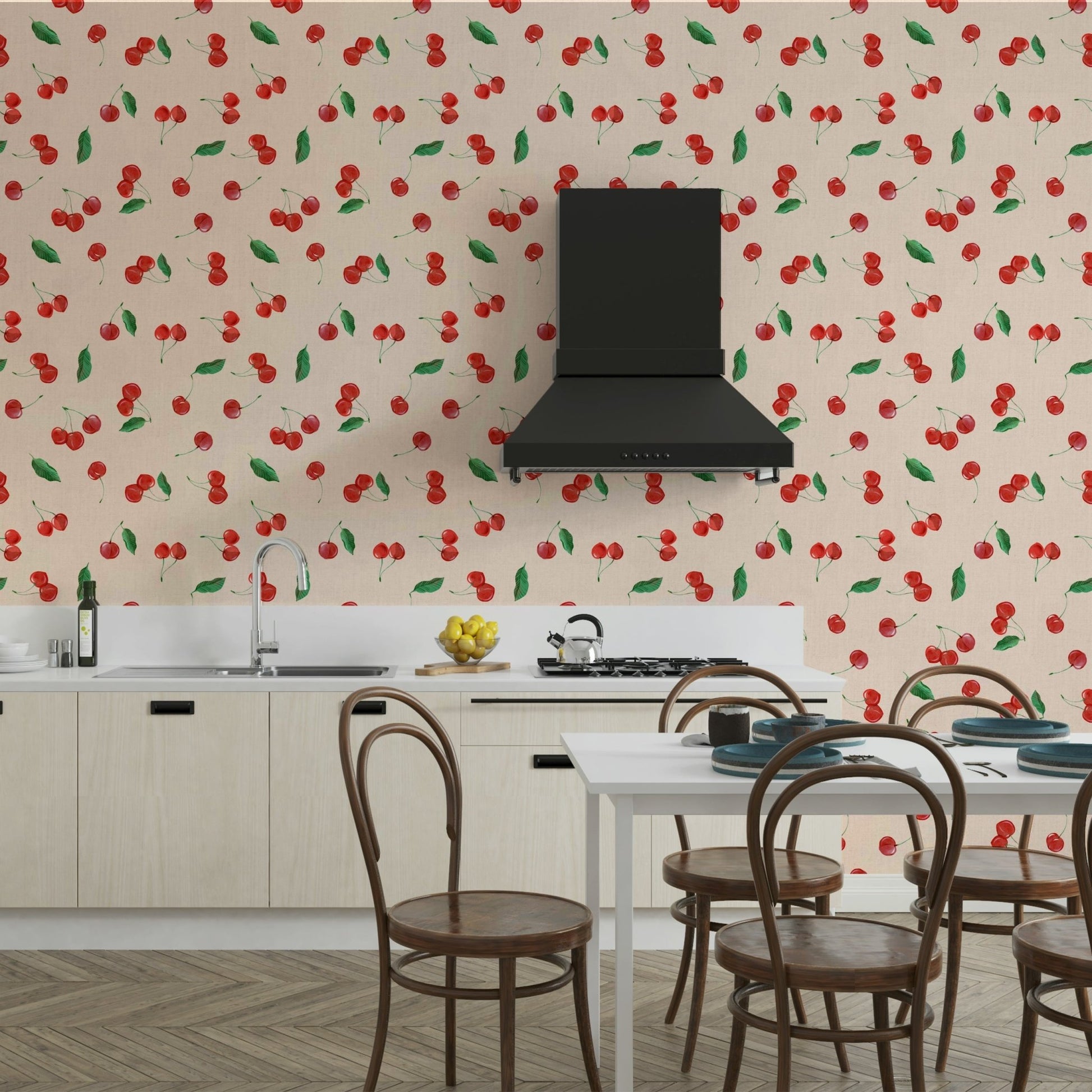 Playful painterly wallpaper close-up

