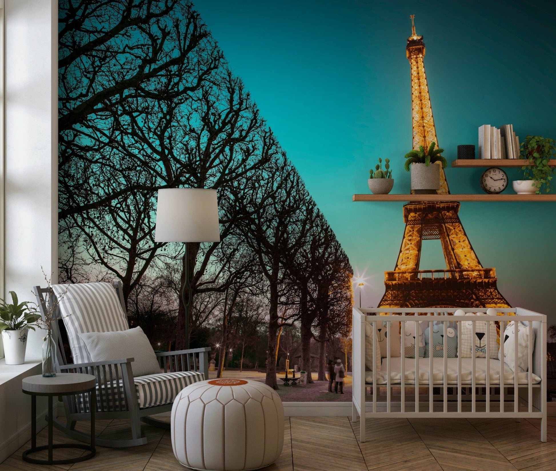 Famous landmark view Towards Twinkling Tower wallcovering design.