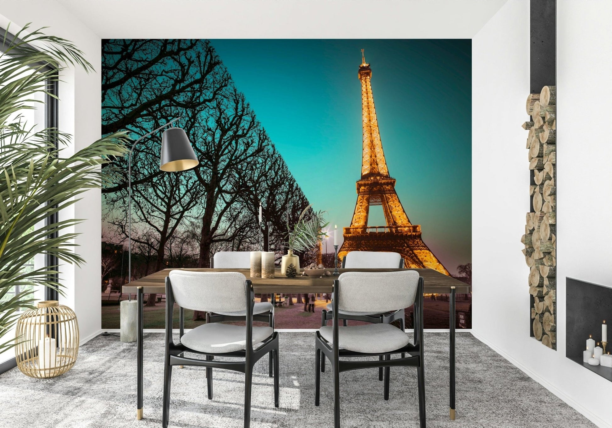 Dramatic city lighting Towards Twinkling Tower wallpaper for walls.