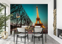 Dramatic city lighting Towards Twinkling Tower wallpaper for walls.