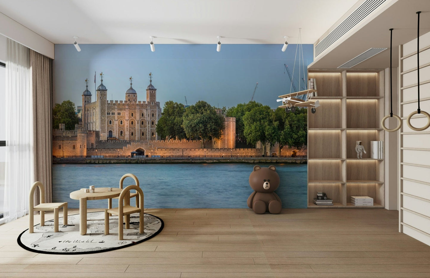 A contemplative London cityscape wallpaper mural for a feature wall.

