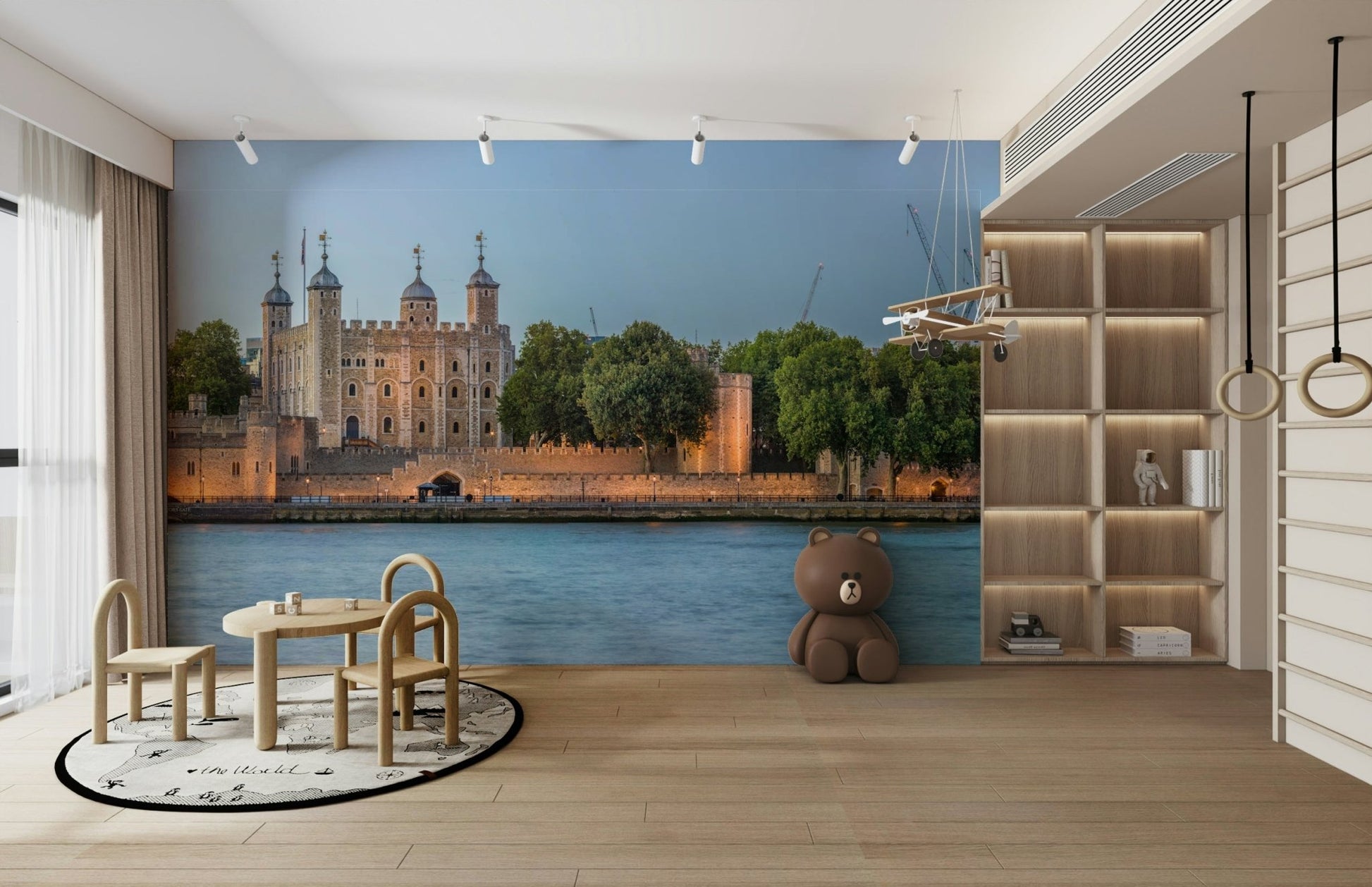 A contemplative London cityscape wallpaper mural for a feature wall.

