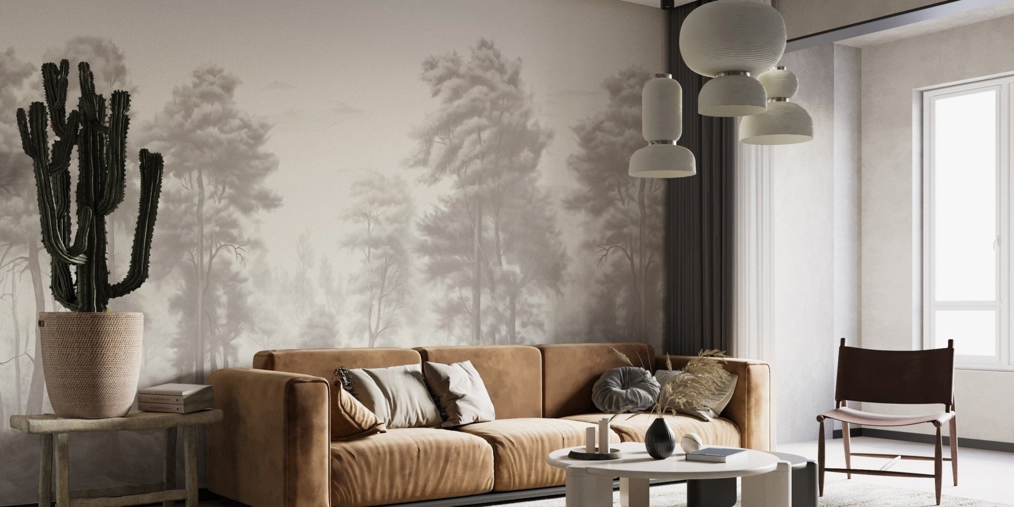 Towering palm wallpaper mural for tropical-inspired walls, A360
